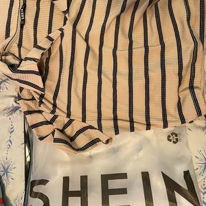 Striped collared crop top